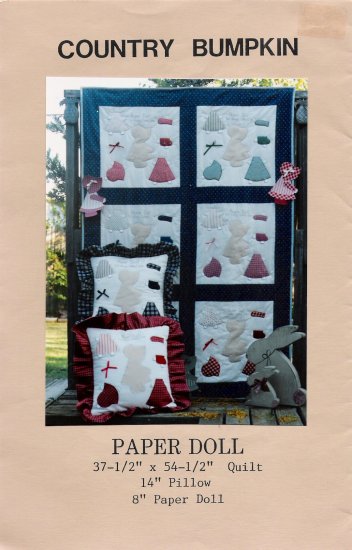 Paper Doll Quilt & Pillow by Country Bumpkin UNCUT