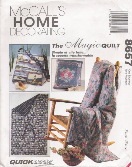 Magic Quilt Sewing Pattern McCall's 8657 UNCUT