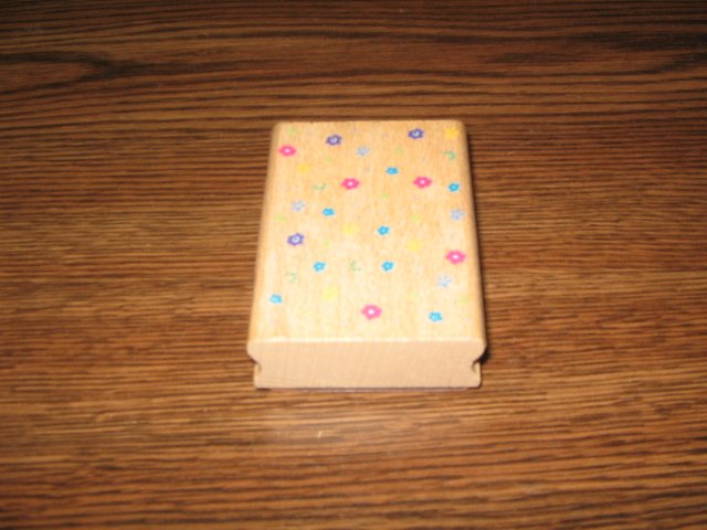 Flower Background Wood Mounted Rubber Stamp
