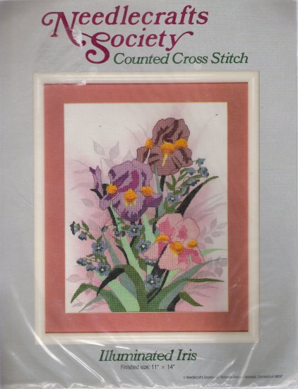 Illuminated Iris Cross Stitch Kit by Needlecrafts Society