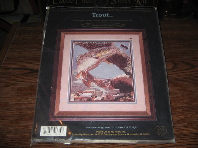 Trout Fish Classic Cross Stitch Kit by Cross My Heart