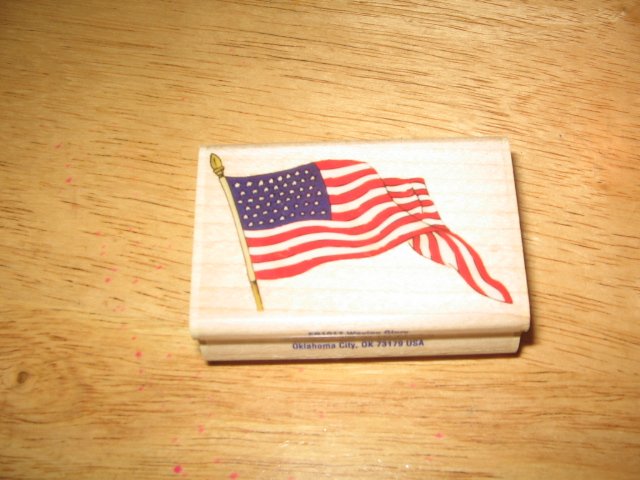 American Flag Wood Mounted Rubber Stamp by Stampabilities