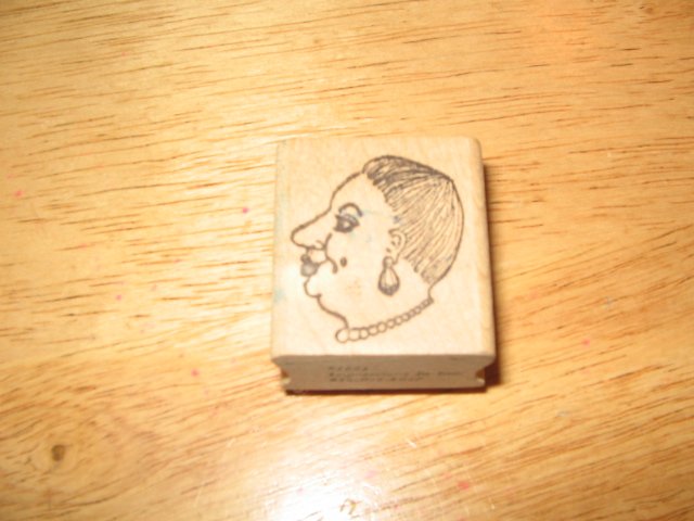 Woman's Head Wood Mounted Rubber Stamp by Impressions In Inc