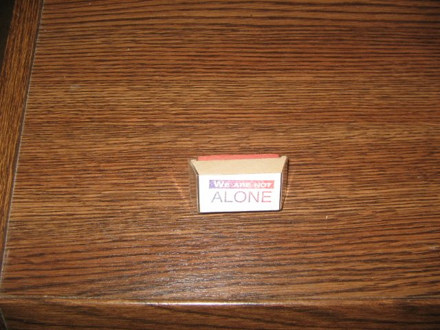 We Are Not Alone Alien Themed Wood Mounted Rubber Stamp