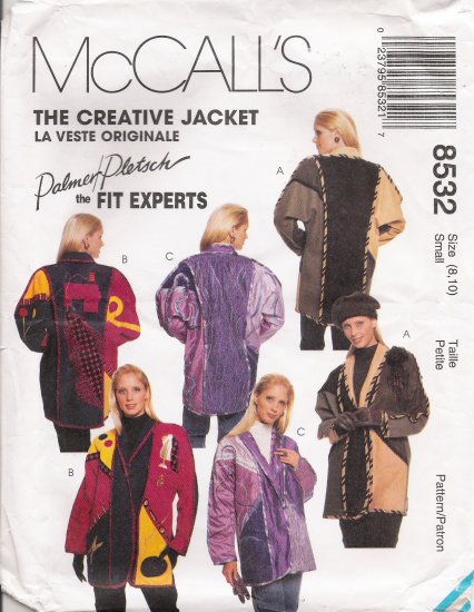 Misses' Creative Jacket Sewing Pattern Size 8-10 McCall's 8532 UNCUT