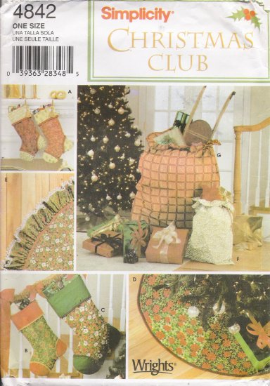 Christmas Holiday Decorating Sewing Pattern Simplicity 4842 UNCUT