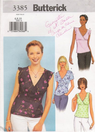 Misses' Top Sewing Pattern Size 6-10 Butterick 3385 UNCUT