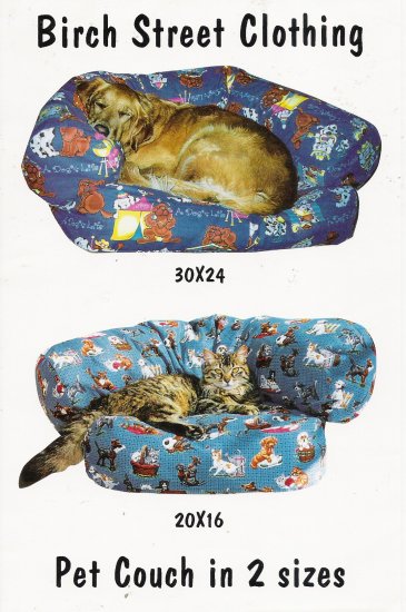 Pet Couch Sewing Pattern by Birch Street Clothing UNCUT