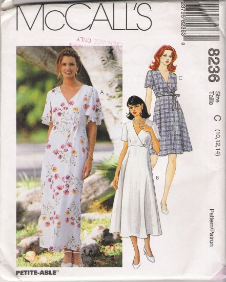 Misses' Dress Sewing Pattern Size 10-14 McCall's 8236 UNCUT