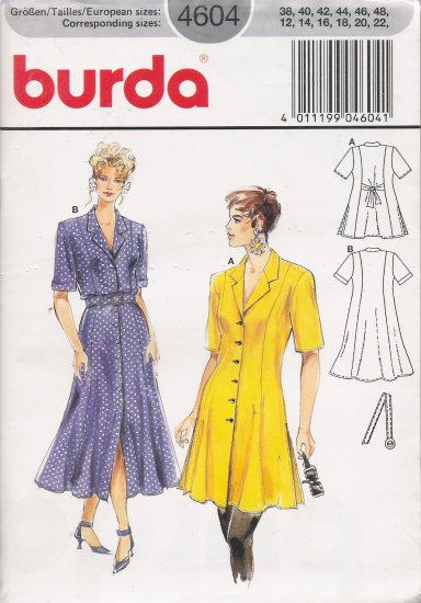 Misses' Dress Sewing Pattern Size 12-22 Burda 4604 UNCUT