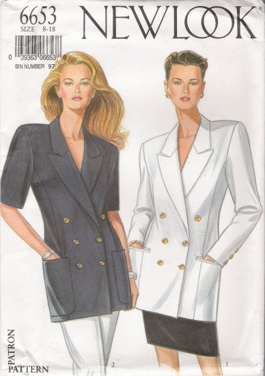 Misses' Jacket Sewing Pattern Size 8-18 Simplicity New Look 6653 UNCUT