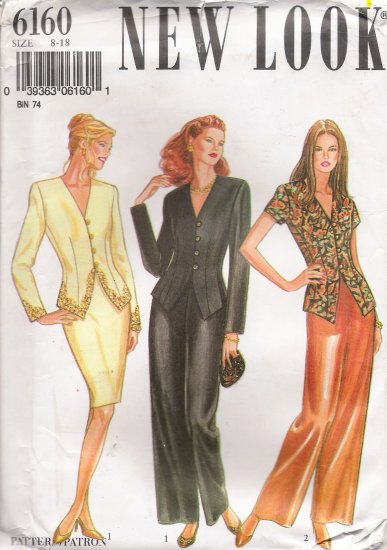 Misses' Jacket Skirt Trousers Sewing Pattern Size 8-18 Simplicity New Look 6160 UNCUT