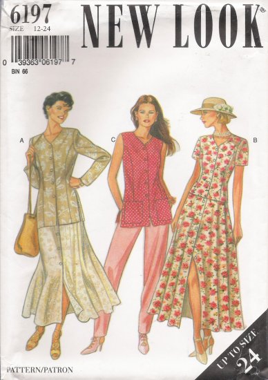 Misses' Jacket Skirt Trousers Sewing Pattern Size 12-24 Simplicity New Look 6197 UNCUT