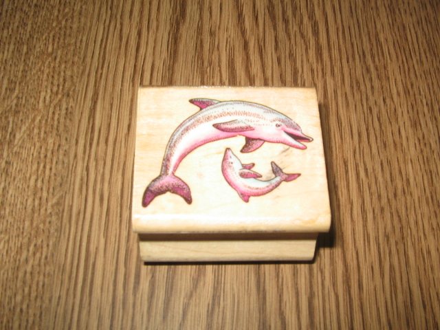 Dolphins Wood Mounted Rubber Stamp by All Night Media