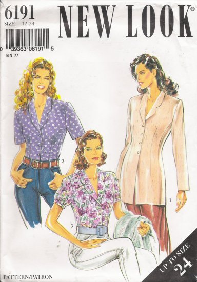 Misses' Blouse Sewing Pattern Size 12-24 Simplicity New Look 6191 UNCUT