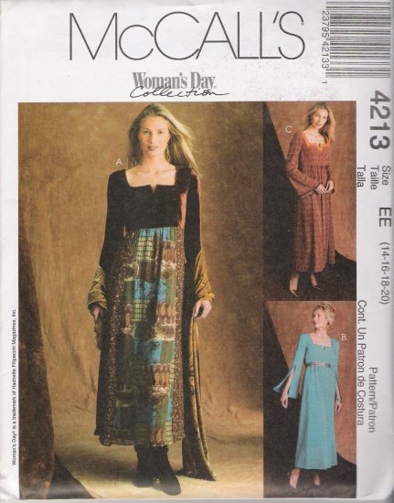 Misses' Empire Waist Dress Sewing Pattern Size 14-20 McCall's 4213 UNCUT
