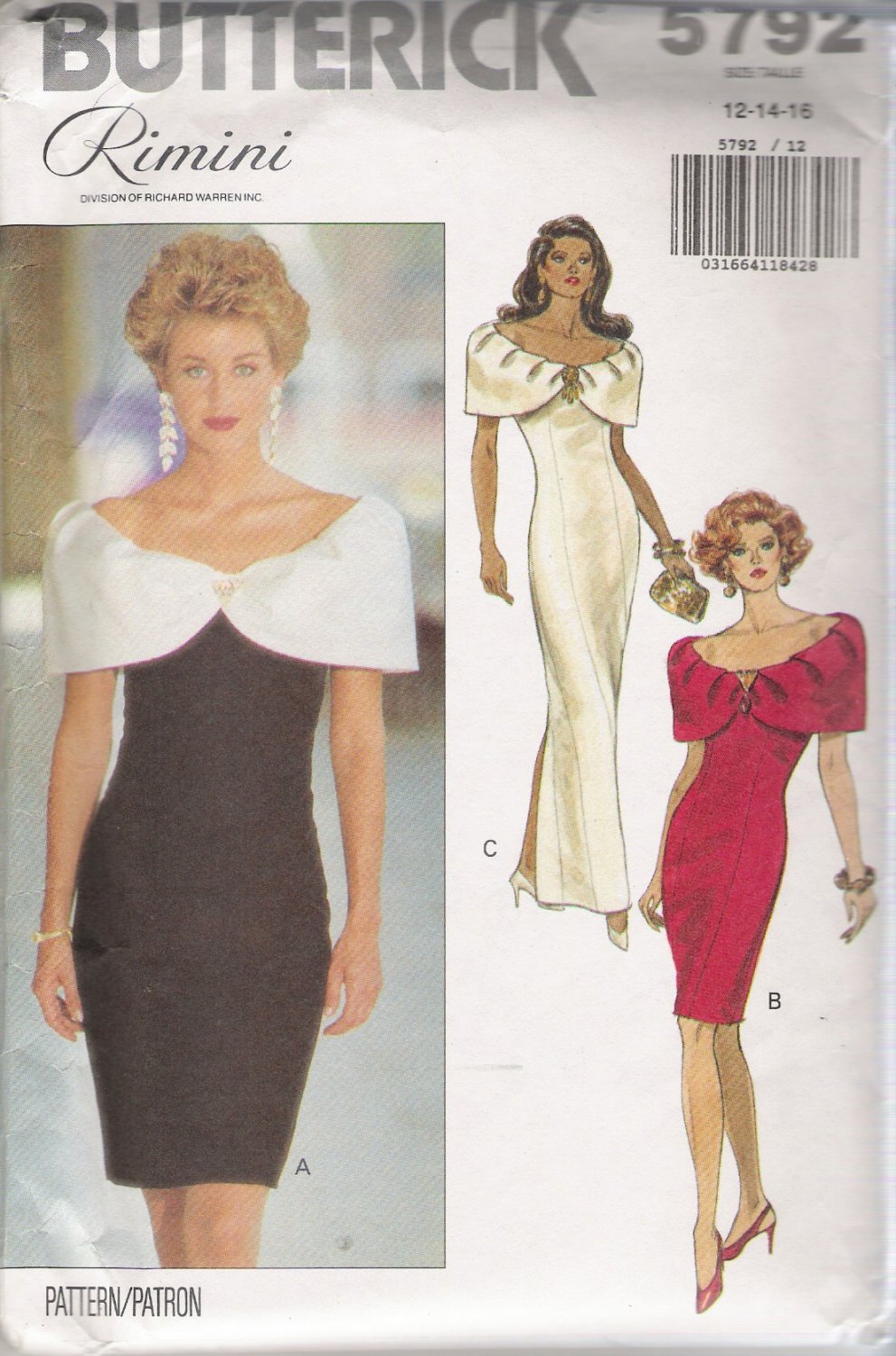Misses' Dress Sewing Pattern Size 12-16 Butterick 5792 UNCUT