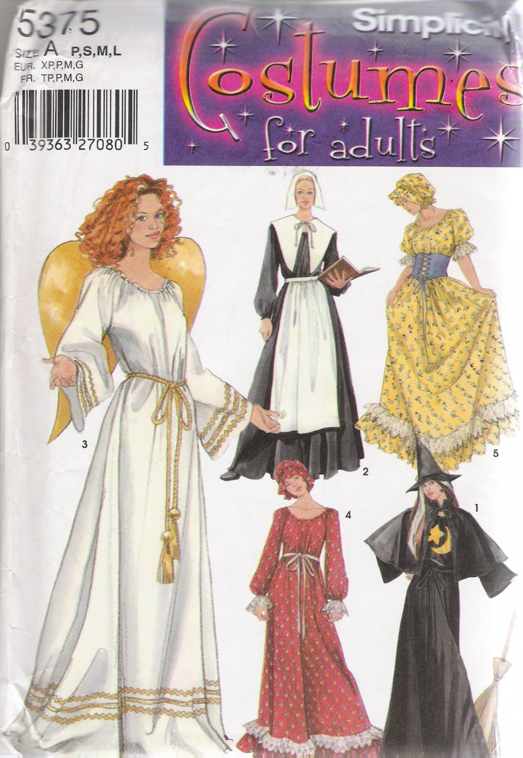 Misses' Halloween Costume Sewing Pattern Size P-L Simplicity 5375 UNCUT