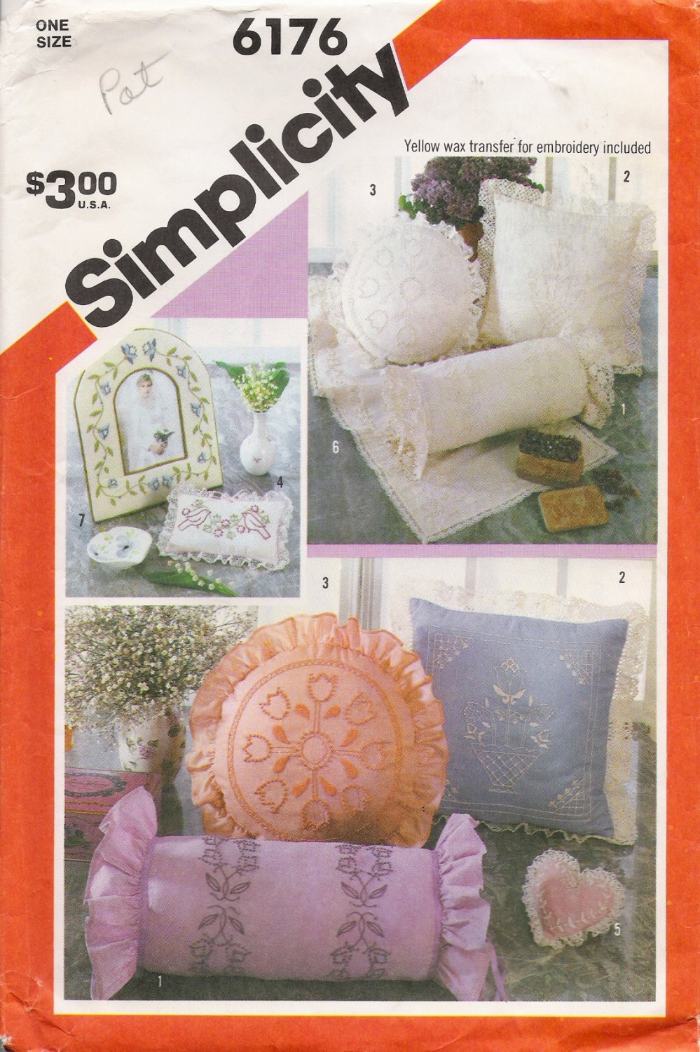 Vintage Candlewicking Embroidery Transfers Pattern Simplicity 6176 UNCUT