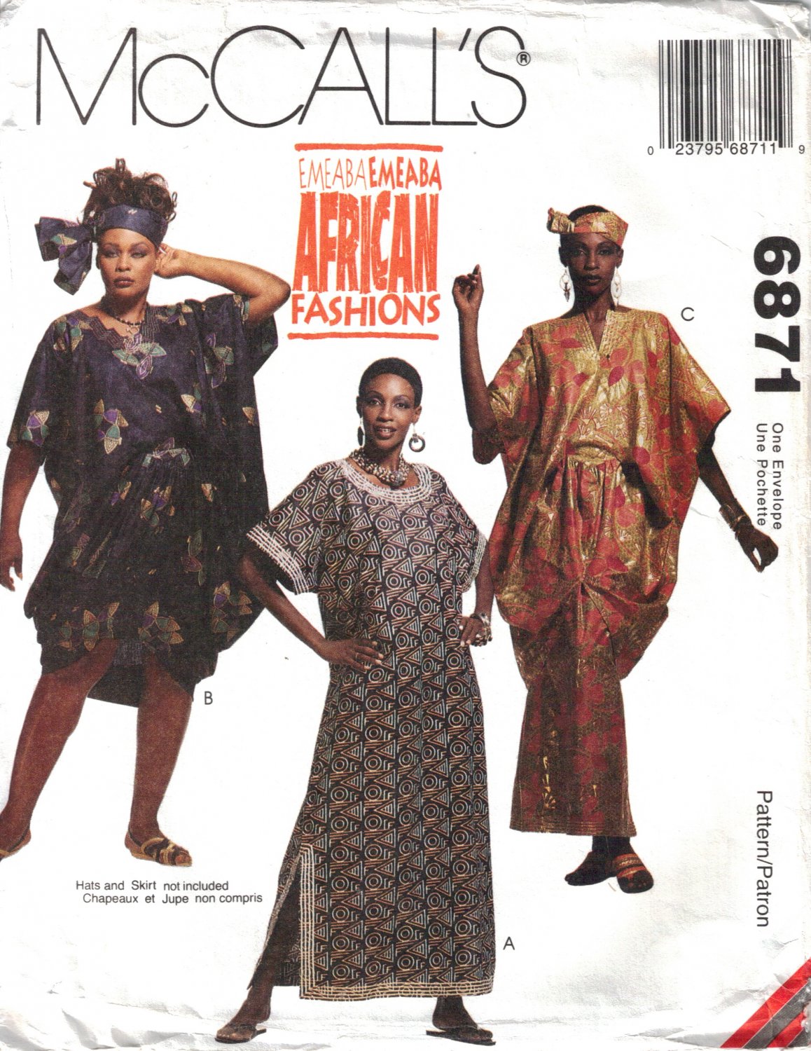 Misses' Caftans & Tunic Sewing Pattern Size 6-22 McCall's 6871 UNCUT