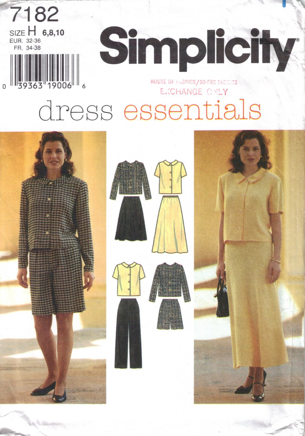 Misses' Top Skirt Pants Shorts Sewing Pattern Size 6-10 Simplicity 7182 UNCUT