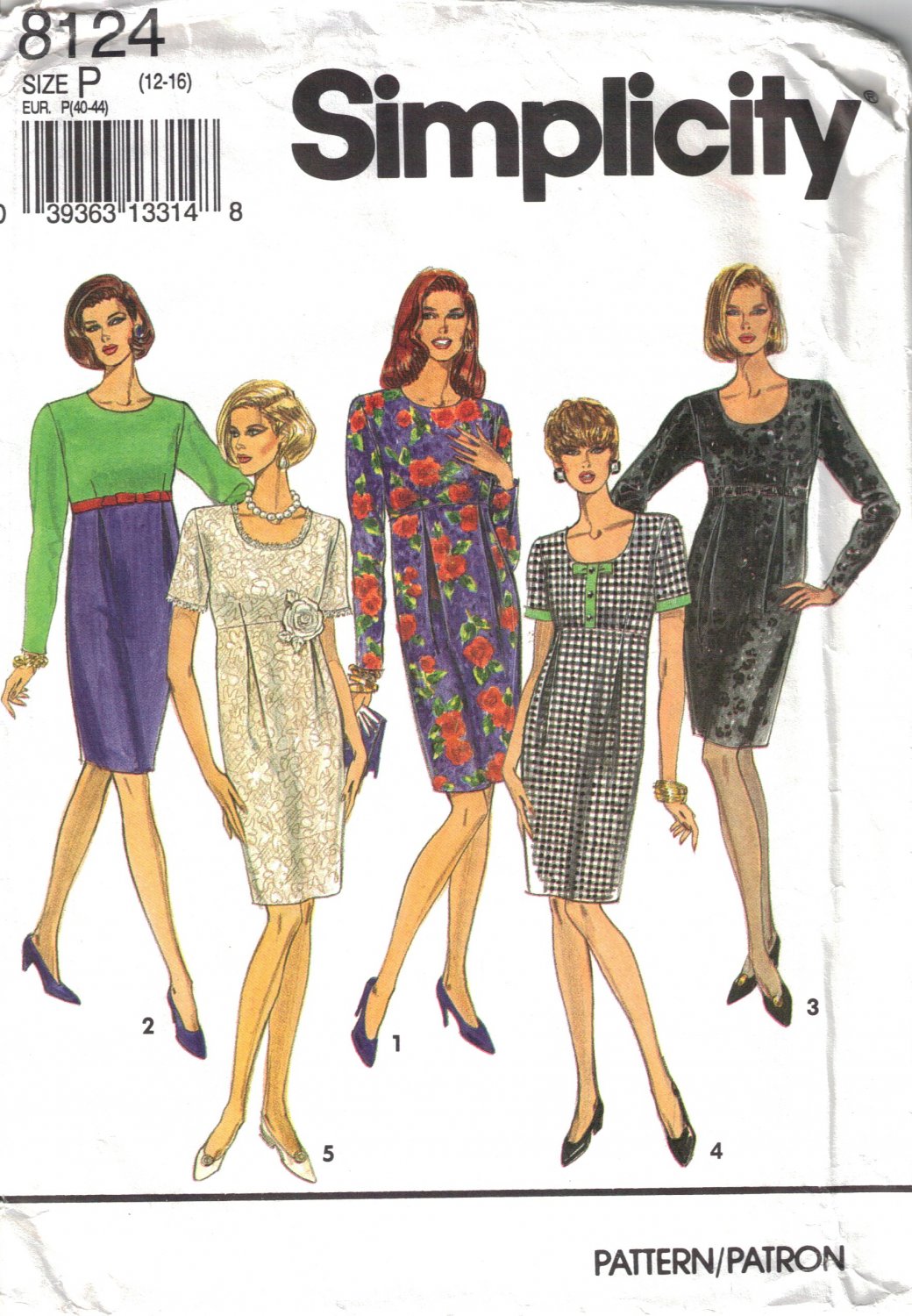 Misses' Dress Sewing Pattern Size 12-16 Simplicity 8124 UNCUT