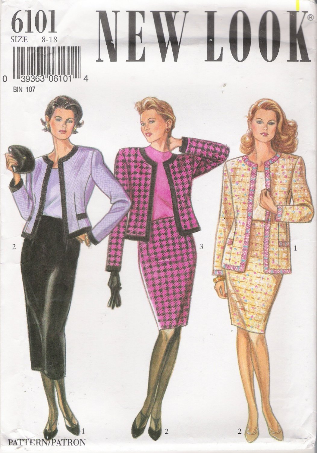 Misses' Jacket & Skirt Sewing Pattern Size 8-18 Simplicity New Look 6101 UNCUT