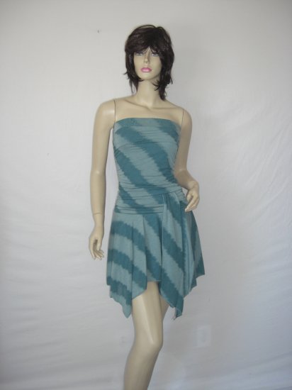 New Celeb Asymmetrical Stripe Tube Scarf alana Dress M Medium