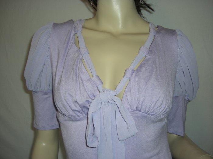 NWT Chiffon Neck Tie Bow Long Dress Shirt Blouse Top S Small