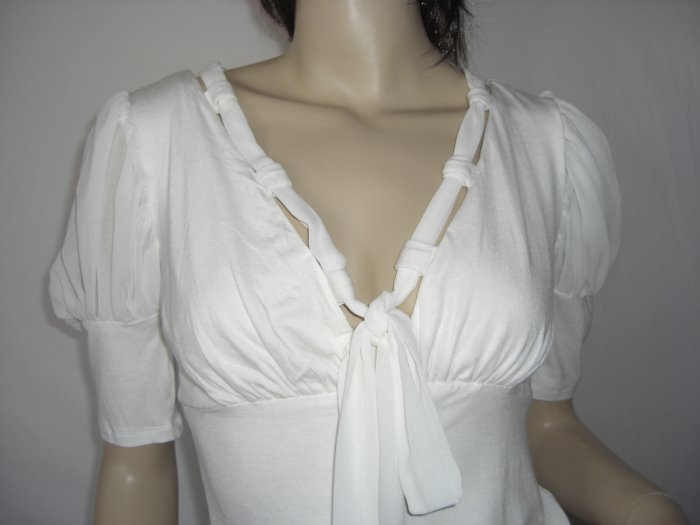 NWT Chiffon Neck Tie Bow Long Dress Shirt Blouse Top M Medium
