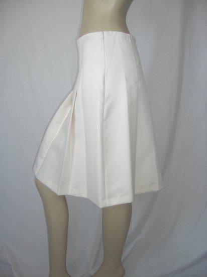 NWT Arden B Cream lined Pleated A line Career Skirt 10