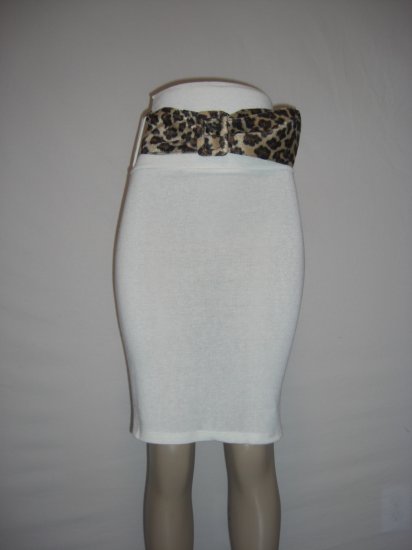 New vlv Sexy Rockabilly Leopard Belted Pencil Skirt L