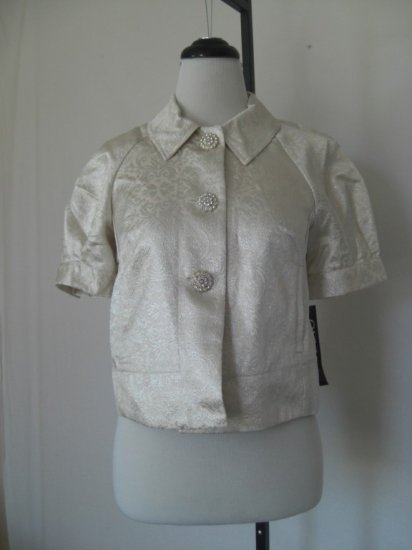 NWT Macys Onyx NIte Brocade Jeweled Swing Coat S $78