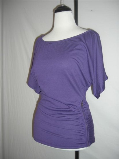 New Kimono Kabuki Sleeve Off Shoulder Zipper Top S Small