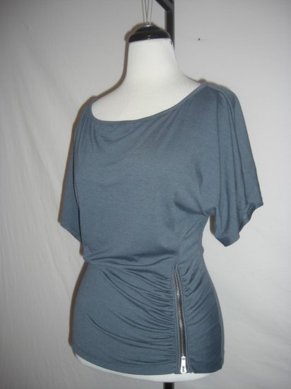 New Kimono Kabuki Sleeve Off Shoulder Zipper Top S Small