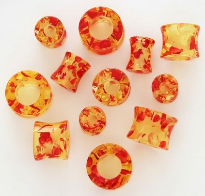 Amber Hollow Tunnels - Body Jewelry