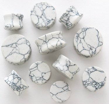 WHITE HOWLITE STONE SADDLE PLUGS