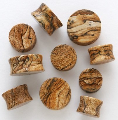 PICASSO JASPER STONE SADDLE PLUGS