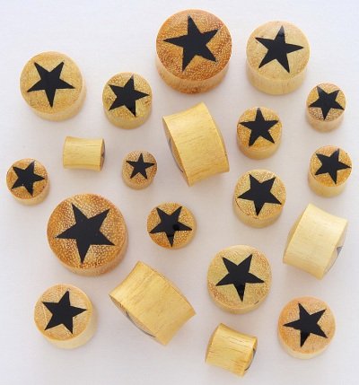 GOLDEN JACKFRUIT BLACK STAR SOLID WOOD PLUGS