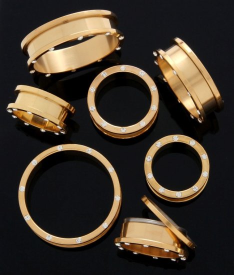 14K GOLD PLATED DOUBLE FLARE EARLETS