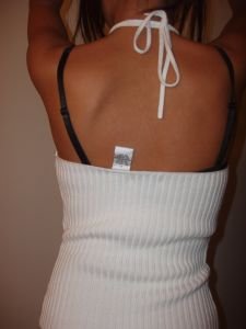 048. nwot wet seal white deep halter