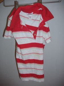 055. nwot hollister red striped polo