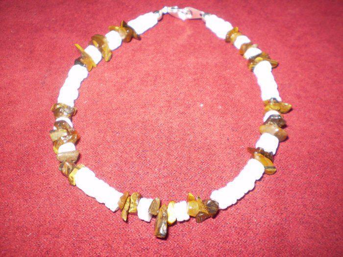 Natural Shell and Tiger's Eye Chip Men's Bracelet