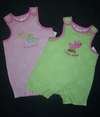 set of TWO BOUTIQUE rompers in 100% cotton **size 0-3 months** ADORABLE