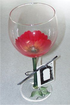 3-D Poppy Wine Glasses, set of 4
