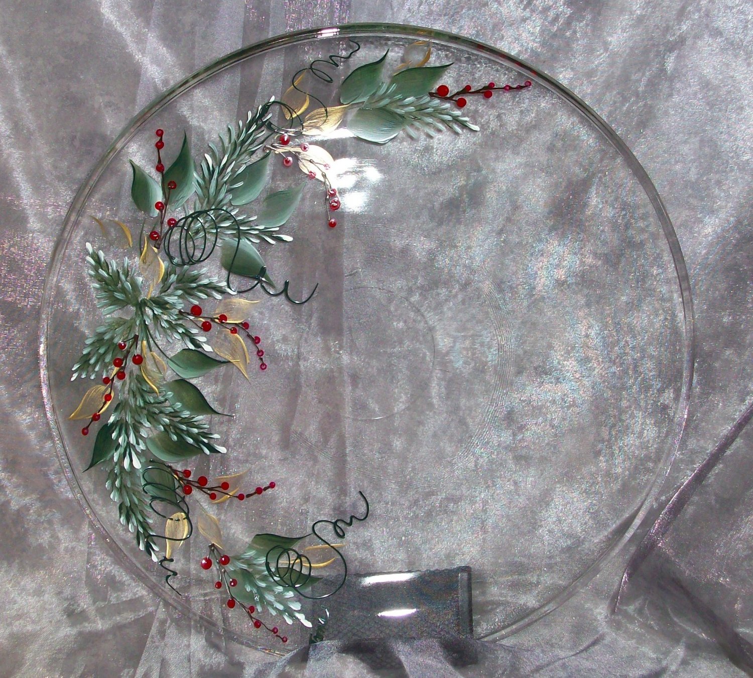 13" Pine & Berries Cookie Platter