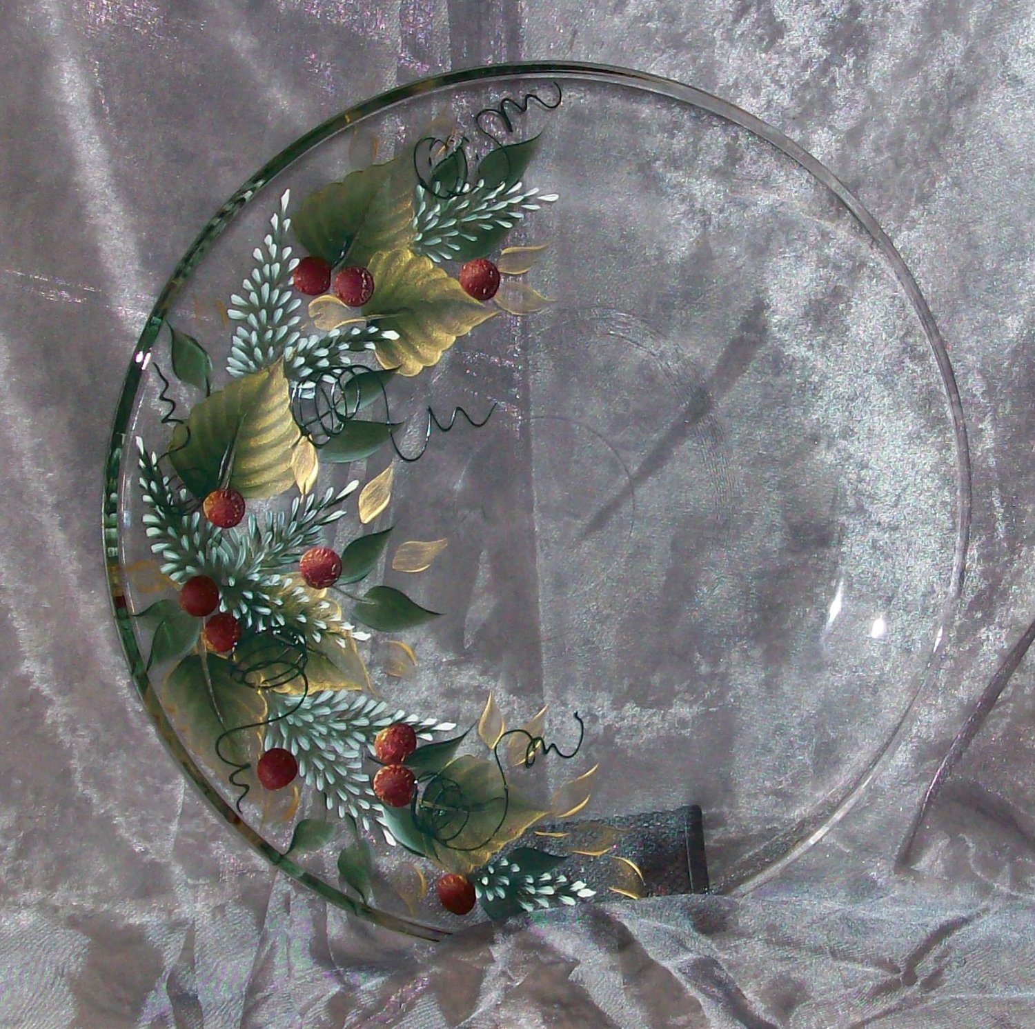 13" Holly & Berries Cookie Platter
