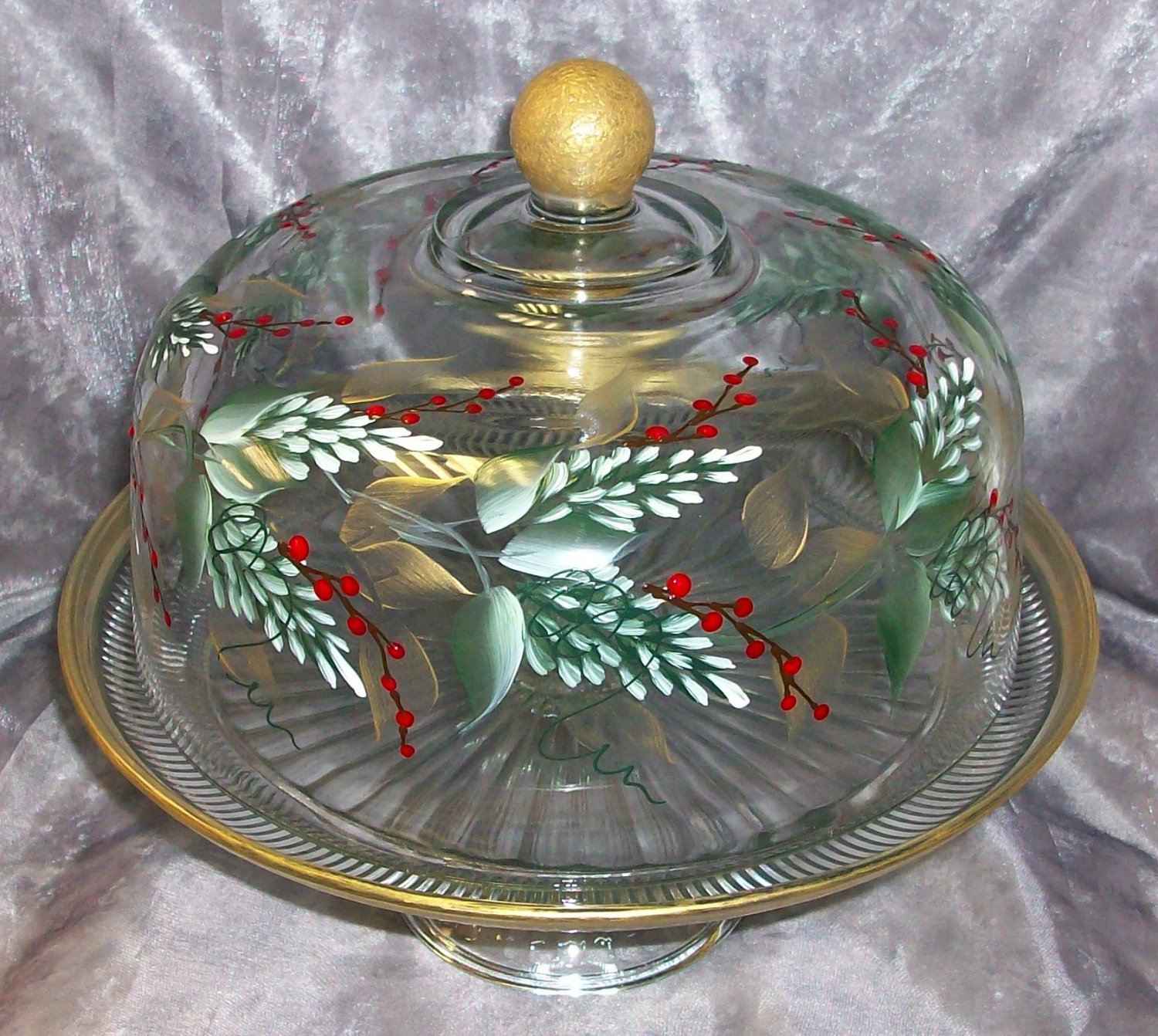 Pine & Berries Punch bowl/Cake cover