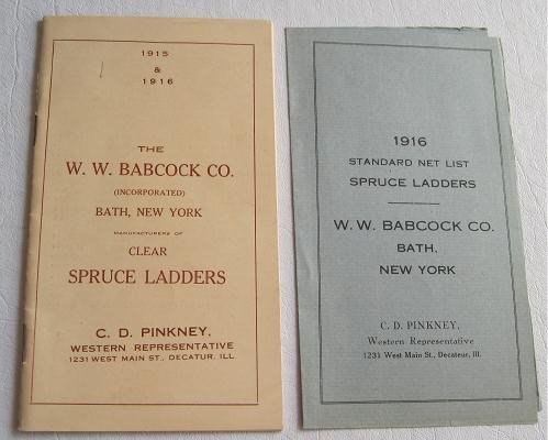 WW Babcock Co Clear Spruce Ladders Catalog 1915 - 1916 Barrel Dash Churns Step Extension Trestle