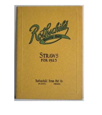 Rothschild Quality Hats Straws for 1925 Catalog Original Hat Catalog Summer Men's Children's